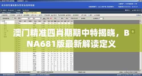 澳门精准四肖期期中特揭晓,BNA681版最新解读定义