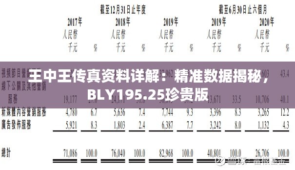 王中王传真资料详解:精准数据揭秘,BLY195.25珍贵版