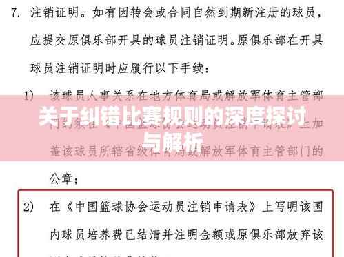 关于纠错比赛规则的深度探讨与解析